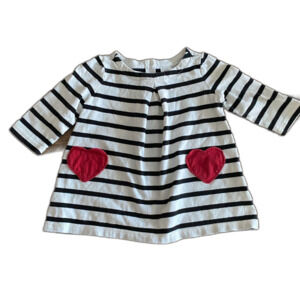 Gap Striped Heart Pocket Tunic Girls' 3-6 Months